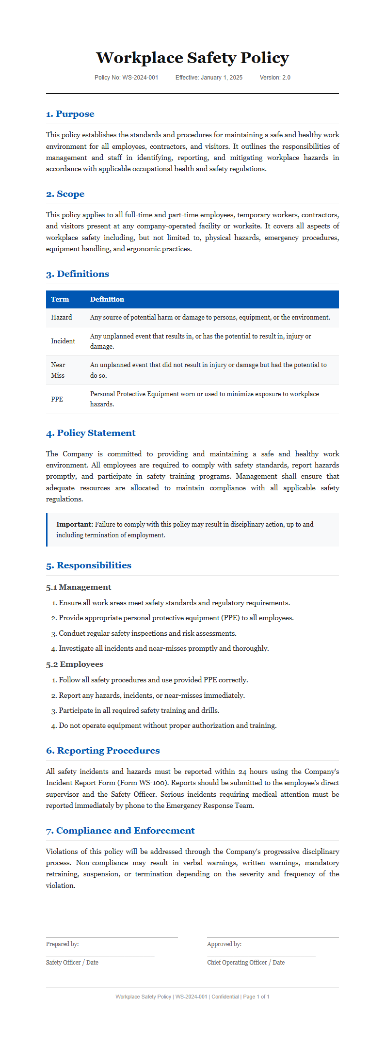 Classic professional policy with serif typography